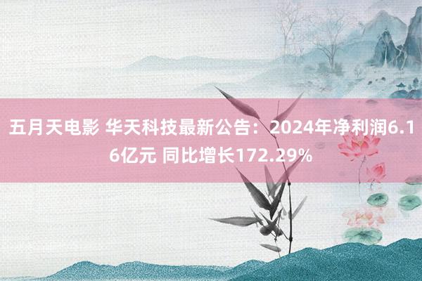 五月天电影 华天科技最新公告：2024年净利润6.16亿元 同比增长172.29%