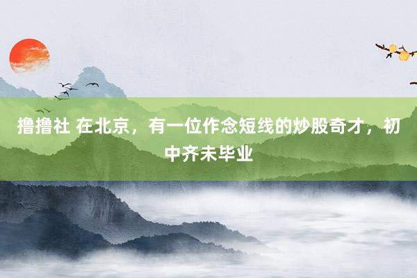 撸撸社 在北京，有一位作念短线的炒股奇才，初中齐未毕业