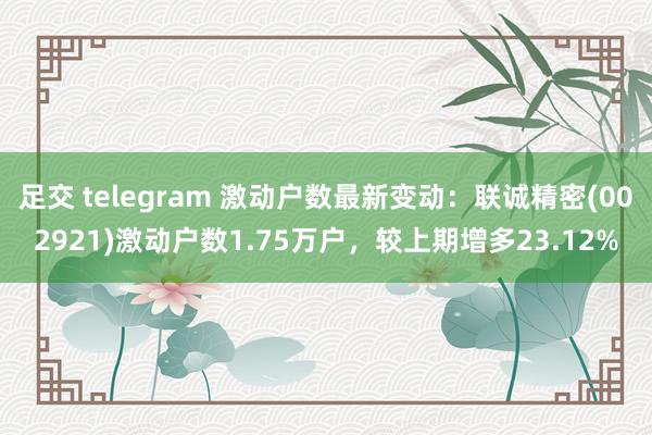 足交 telegram 激动户数最新变动：联诚精密(002921)激动户数1.75万户，较上期增多23.12%