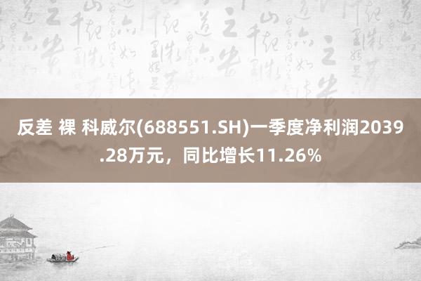 反差 裸 科威尔(688551.SH)一季度净利润2039.28万元，同比增长11.26%